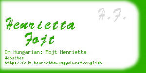 henrietta fojt business card